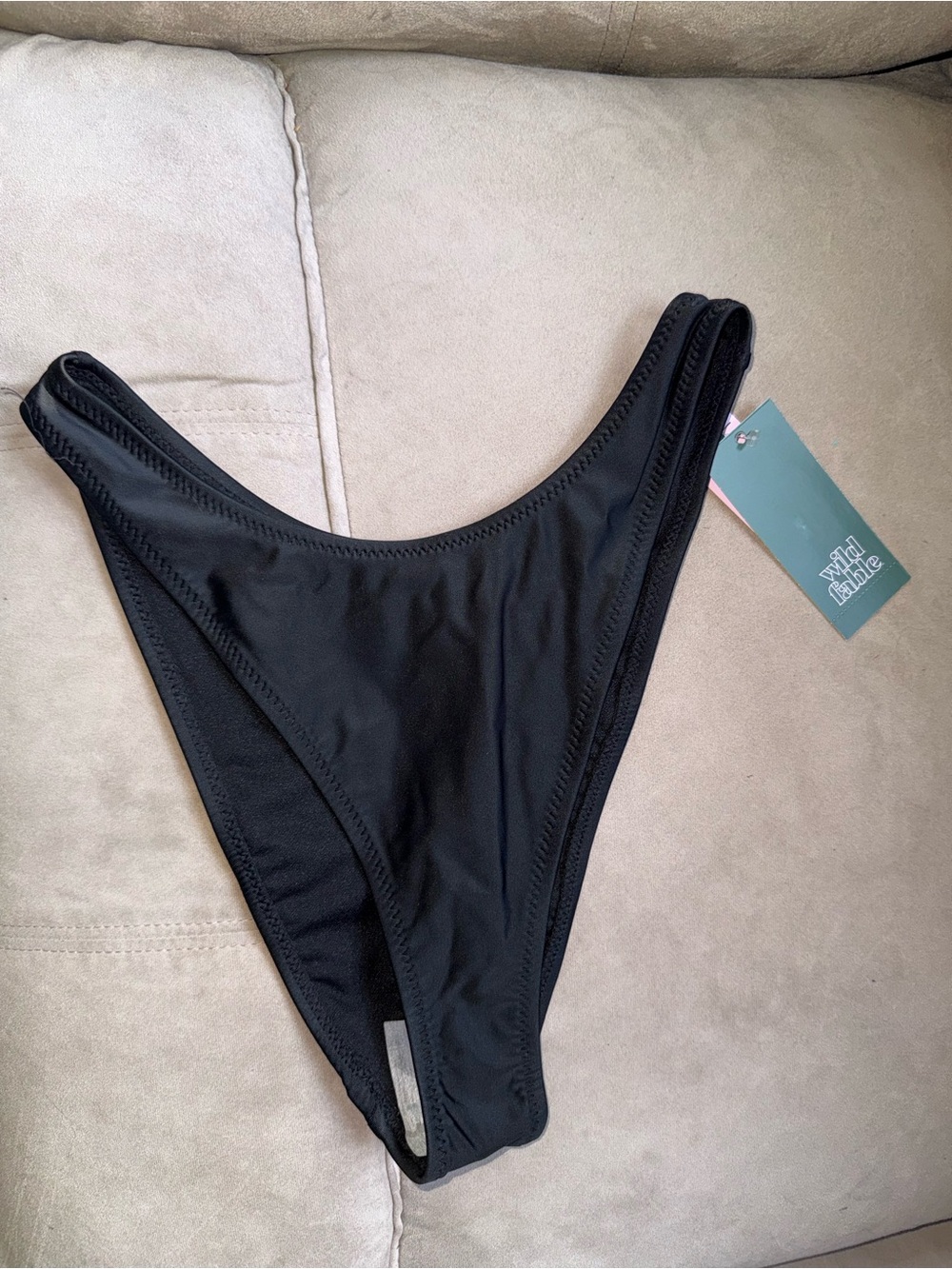 Wild Fable Black High-Leg Cheeky Bikini Bottom NWT